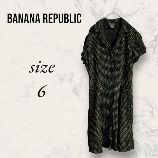 バナナリパブリック シャツワンピース 半袖 ワンピース 総柄 レーヨン100% < ブランド  バナナリパブリック シャツワンピース 半袖 ワンピース 総柄 レーヨン100%  < ブランドの