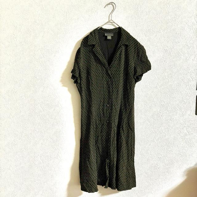 バナナリパブリック シャツワンピース 半袖 ワンピース 総柄 レーヨン100% < ブランド  バナナリパブリック シャツワンピース 半袖 ワンピース 総柄 レーヨン100% < ブランドの