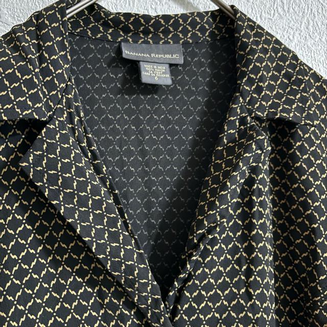 バナナリパブリック シャツワンピース 半袖 ワンピース 総柄 レーヨン100% < ブランド  バナナリパブリック シャツワンピース 半袖 ワンピース 総柄 レーヨン100% < ブランドの