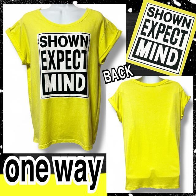 【one way】袖折返しデザイン☆ロゴプリントTシャツ☆Y2K < ブランド 【one way】袖折返しデザイン☆ロゴプリントTシャツ☆Y2K < ブランドの