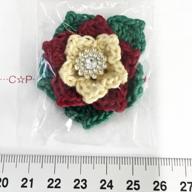 12*ハンドメイド♪ポインセチア風3段お花モチーフ ガラスビジュー 15 < ペット/手芸/園芸 12*ハンドメイド♪ポインセチア風3段お花モチーフ ガラスビジュー 15 < ペット/手芸/園芸の