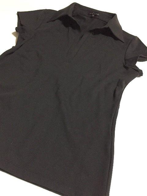 新品<スキッパー>theory/セオリー(半袖ブラック)サイズ4 < ブランド  新品<スキッパー>theory/セオリー(半袖ブラック)サイズ4 < ブランドの