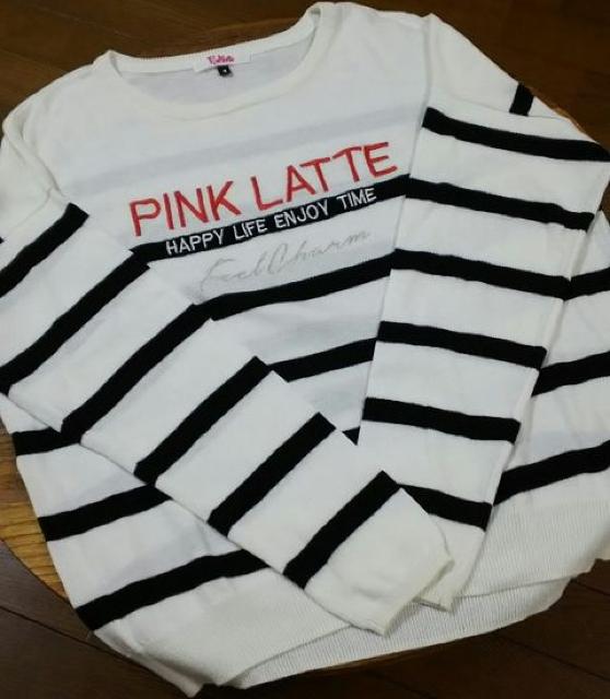 ピンクラテ/PINK-latte☆ボーダー薄手セーター/size S・160 : 白×黒 < ブランド ピンクラテ/PINK-latte☆ボーダー薄手セーター/size S・160 : 白×黒 < ブランドの