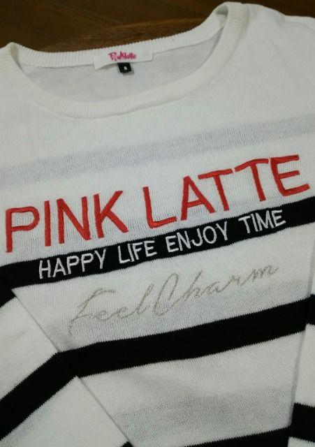 ピンクラテ/PINK-latte☆ボーダー薄手セーター/size S・160 : 白×黒 < ブランド ピンクラテ/PINK-latte☆ボーダー薄手セーター/size S・160 : 白×黒 < ブランドの