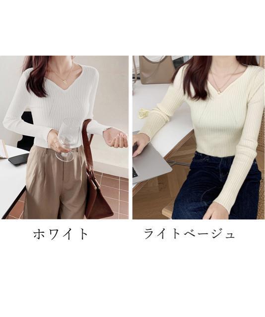 送料無料 新品 ニットトップス Vネックセーター 春秋冬 < 女性ファッション  送料無料 新品 ニットトップス Vネックセーター 春秋冬  < 女性ファッションの