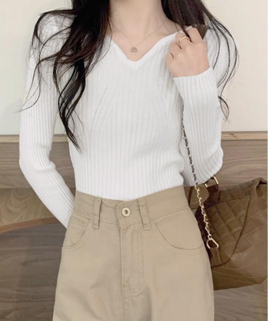 送料無料 新品 ニットトップス Vネックセーター 春秋冬 < 女性ファッション  送料無料 新品 ニットトップス Vネックセーター 春秋冬 < 女性ファッションの