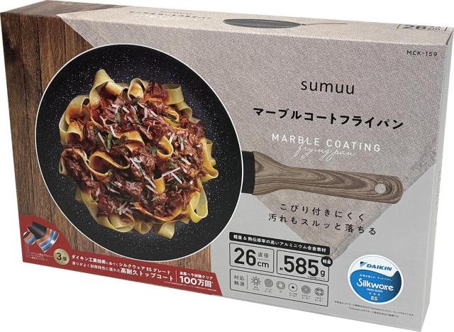 sumuu マーブルコートフライパン 26cm MCK-159 シルクウェア 二人前用 三人前用 ガス対応 IH対応 兼用 < インテリア/ライフ sumuu マーブルコートフライパン 26cm MCK-159 シルクウェア 二人前用 三人前用 ガス対応 IH対応 兼用 < インテリア/ライフの