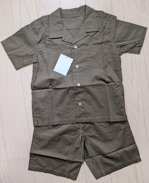 120★綿100%★オープンカラーシャツ+ハーフパンツ★セットアップ★新品★送料無料 < キッズ/ベビー  120★綿100%★オープンカラーシャツ+ハーフパンツ★セットアップ★新品★送料無料 < キッズ/ベビーの
