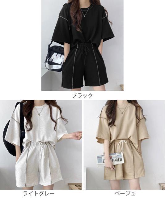 送料無料 新品 Tシャツショートパンツ 2点セットアップ < 女性ファッション 送料無料 新品 Tシャツショートパンツ 2点セットアップ < 女性ファッションの
