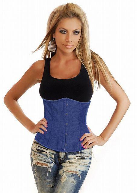 シンプルなデニム地コルセット < 女性ファッション  シンプルなデニム地コルセット  < 女性ファッションの