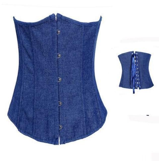 シンプルなデニム地コルセット < 女性ファッション  シンプルなデニム地コルセット < 女性ファッションの
