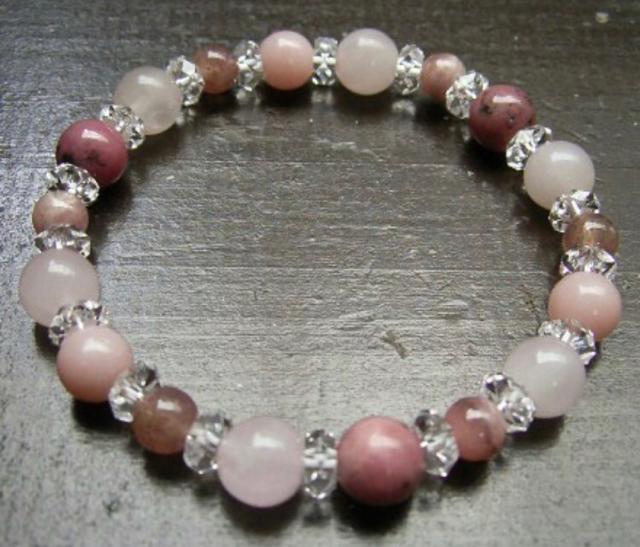 ローズクォーツxロードナイトxインカローズxピンクオパールブレスレット 天然石 パワーストーン < 女性アクセサリー/時計 ローズクォーツxロードナイトxインカローズxピンクオパールブレスレット 天然石 パワーストーン < 女性アクセサリー/時計の