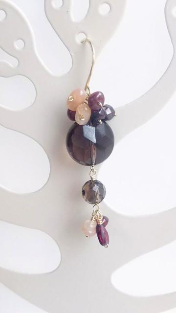 14kgf*スモーキークォーツの片耳ピアス*17049 < 女性アクセサリー/時計 14kgf*スモーキークォーツの片耳ピアス*17049 < 女性アクセサリー/時計の