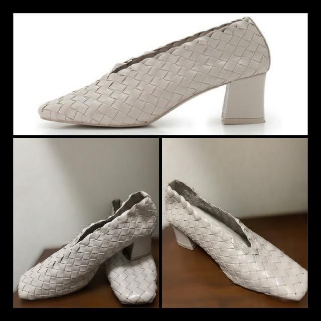 田中みな実サン着用●定価14,300円●snidelスナイデル●メッシュパンプス●編み込み●L アイボリー < 女性ファッション  田中みな実サン着用●定価14,300円●snidelスナイデル●メッシュパンプス●編み込み●L アイボリー < 女性ファッションの