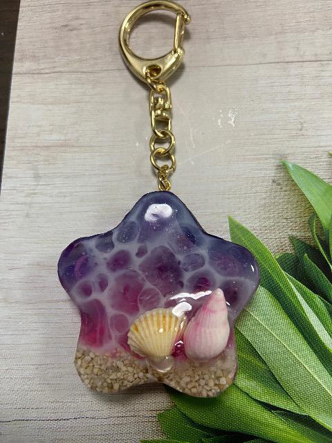 ハンドメイド レジン 星の型デザインのシャカシャカキーホルダー 海バージョン < 女性ファッション  ハンドメイド レジン 星の型デザインのシャカシャカキーホルダー 海バージョン  < 女性ファッションの