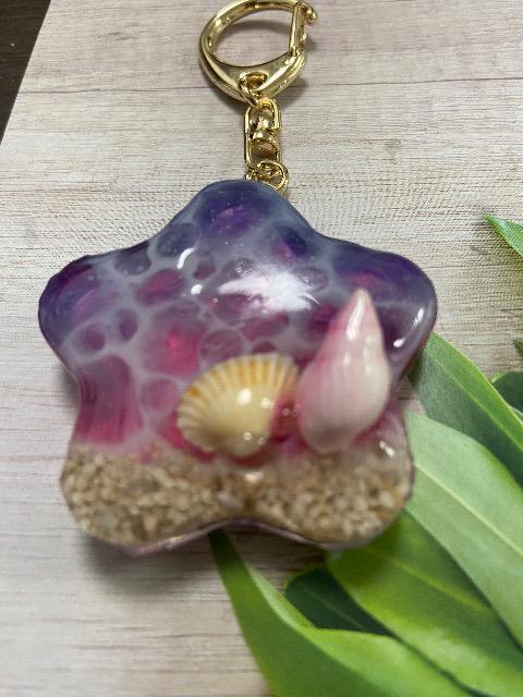 ハンドメイド レジン 星の型デザインのシャカシャカキーホルダー 海バージョン < 女性ファッション  ハンドメイド レジン 星の型デザインのシャカシャカキーホルダー 海バージョン < 女性ファッションの