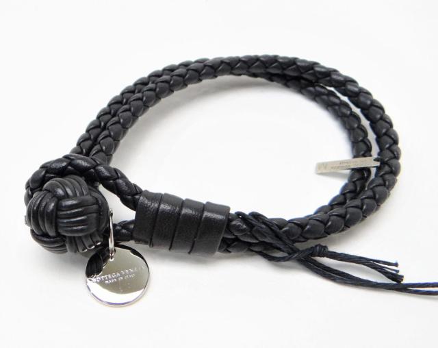 BOTTEGAVENETA ボッテガ・ヴェネタ イントレチャート レザーブレスレット ブラック<USED>【送料無料】 < ブランド BOTTEGAVENETA ボッテガ・ヴェネタ イントレチャート レザーブレスレット ブラック<USED>【送料無料】 < ブランドの