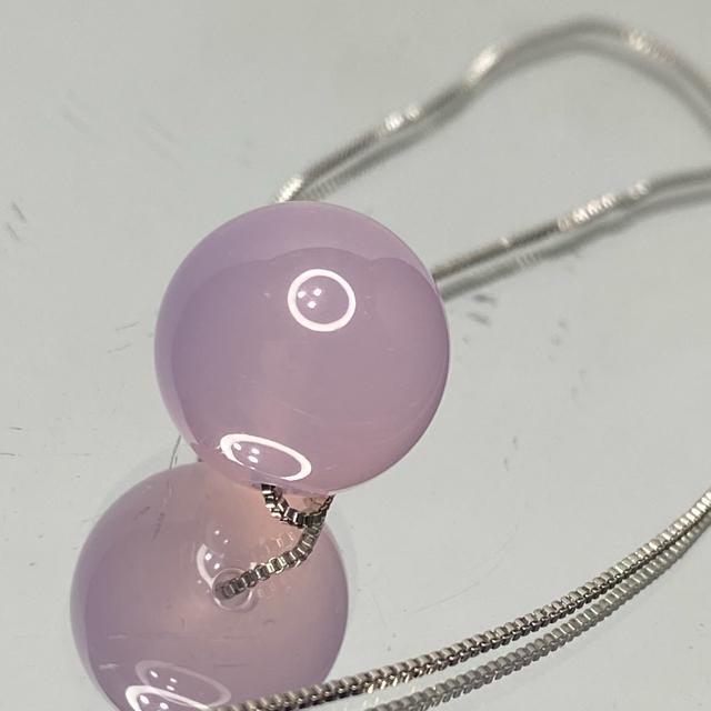 《No.T014》天然色ラベンダーカルセドニー ネックレス 14mm珠 < 女性アクセサリー/時計  《No.T014》天然色ラベンダーカルセドニー ネックレス 14mm珠  < 女性アクセサリー/時計の