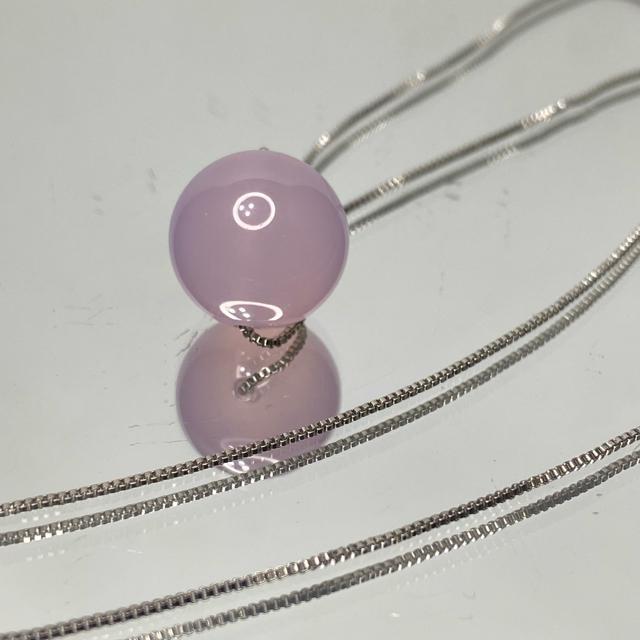 《No.T014》天然色ラベンダーカルセドニー ネックレス 14mm珠 < 女性アクセサリー/時計  《No.T014》天然色ラベンダーカルセドニー ネックレス 14mm珠 < 女性アクセサリー/時計の