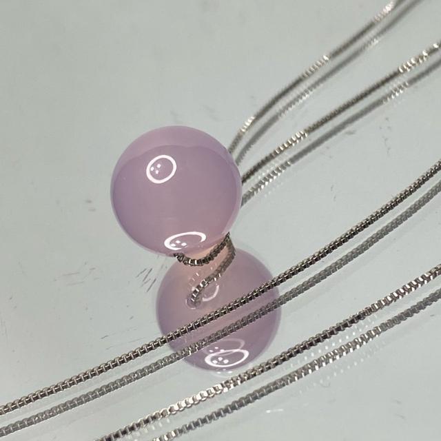 《No.T014》天然色ラベンダーカルセドニー ネックレス 14mm珠 < 女性アクセサリー/時計  《No.T014》天然色ラベンダーカルセドニー ネックレス 14mm珠 < 女性アクセサリー/時計の