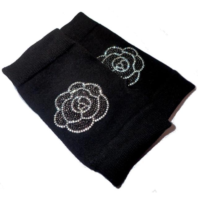 ラインストーン バラ 黒薔薇 薔薇 ローズ ハンドカバー ハンドウォーマー グローブ 指なし 半指 手袋 黒色 < 女性ファッション  ラインストーン バラ 黒薔薇 薔薇 ローズ ハンドカバー ハンドウォーマー グローブ 指なし 半指 手袋 黒色 < 女性ファッションの