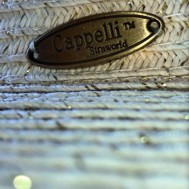 Capelli  カペリ ストローハット 麦わら帽子 ビジュー付 ラインストーン 金ラメハット < 女性ファッション  Capelli  カペリ ストローハット 麦わら帽子 ビジュー付 ラインストーン 金ラメハット < 女性ファッションの