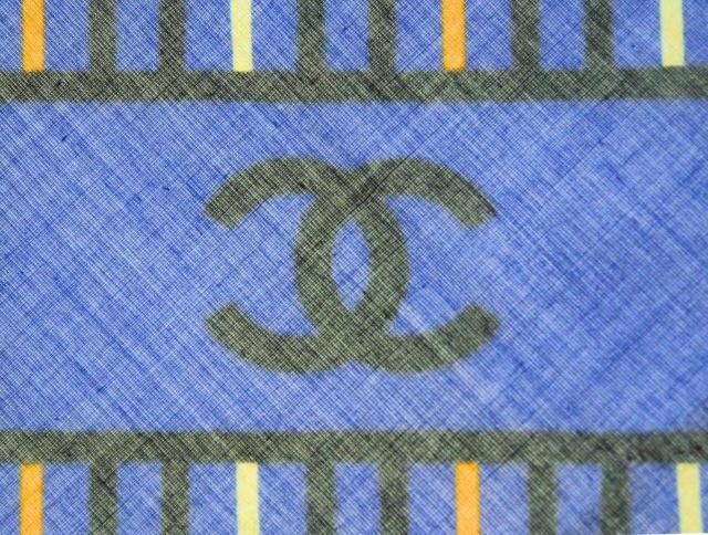 シャネル ハンカチ 大判サイズ トランク トラベルバッグ柄 コットン ブルー系 CHANEL【鑑定済】 < ブランド  シャネル ハンカチ 大判サイズ トランク トラベルバッグ柄 コットン ブルー系 CHANEL【鑑定済】 < ブランドの