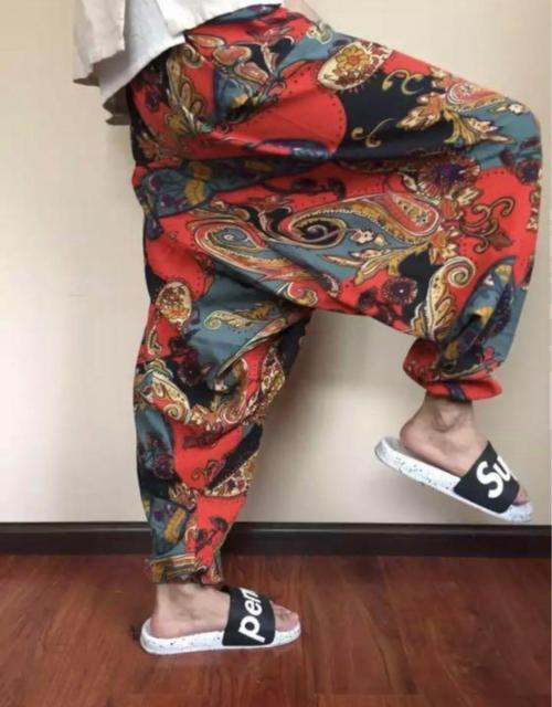 サルエルパンツ カジュアル 部屋着 ペイズリー ゆったり ダンス ヨガ メンズ < 男性ファッション  サルエルパンツ カジュアル 部屋着 ペイズリー ゆったり ダンス ヨガ メンズ < 男性ファッションの