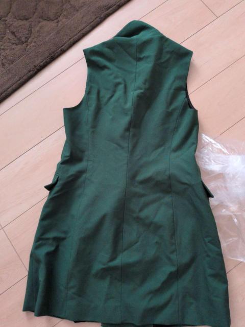 ZARA ザラ 深緑 ダブルボタン ロングベスト ジレ < ブランド ZARA ザラ 深緑 ダブルボタン ロングベスト ジレ < ブランドの