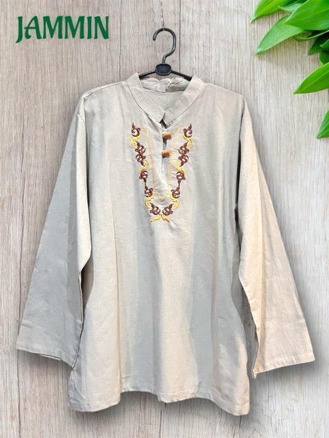 刺繍入りクルタ エスニック ヒッピー 個性派 アジアン 刺繍 < 男性ファッション 刺繍入りクルタ エスニック ヒッピー 個性派 アジアン 刺繍 < 男性ファッションの