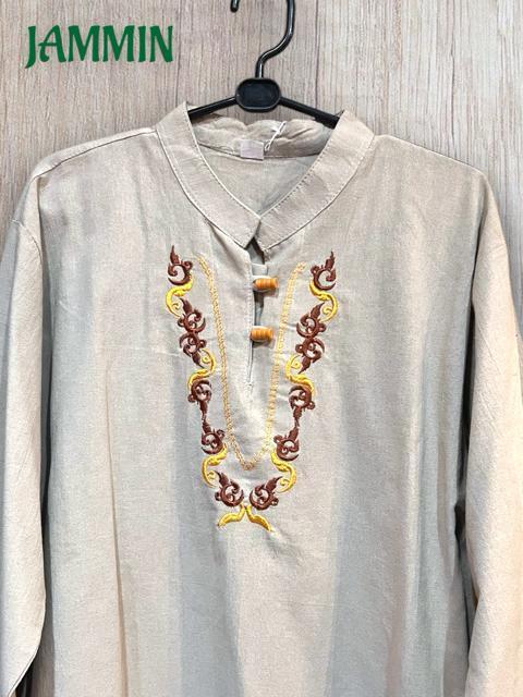 刺繍入りクルタ エスニック ヒッピー 個性派 アジアン 刺繍 < 男性ファッション 刺繍入りクルタ エスニック ヒッピー 個性派 アジアン 刺繍 < 男性ファッションの