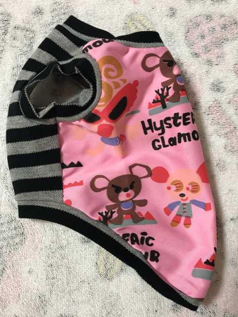 ハンドメイド*ヒスミニTシャツ*貼り絵柄*ボーダー*犬用*S < ペット/手芸/園芸  ハンドメイド*ヒスミニTシャツ*貼り絵柄*ボーダー*犬用*S < ペット/手芸/園芸の