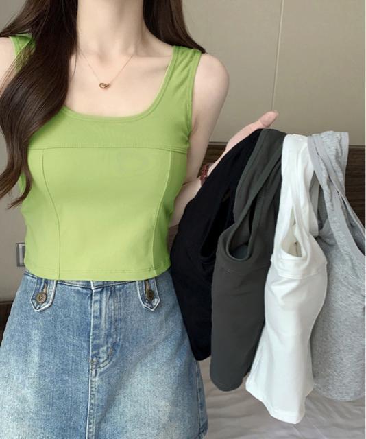 送料無料 新品 カップ付きタンクトップ ショート丈 夏服 < 女性ファッション  送料無料 新品 カップ付きタンクトップ ショート丈 夏服  < 女性ファッションの