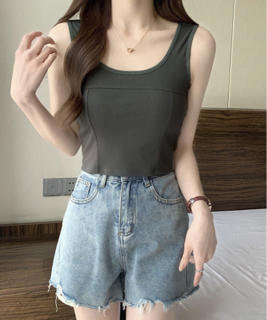 送料無料 新品 カップ付きタンクトップ ショート丈 夏服 < 女性ファッション  送料無料 新品 カップ付きタンクトップ ショート丈 夏服 < 女性ファッションの