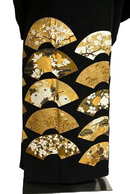 【最高峰】美品 京の名工 螺鈿美術工芸作家【甲斐泰造】金彩 地紙花文 比翼付 黒留袖 身丈162.5m 裄67.5cm T3383 < 女性ファッション  【最高峰】美品 京の名工 螺鈿美術工芸作家【甲斐泰造】金彩 地紙花文 比翼付 黒留袖 身丈162.5m 裄67.5cm T3383 < 女性ファッションの