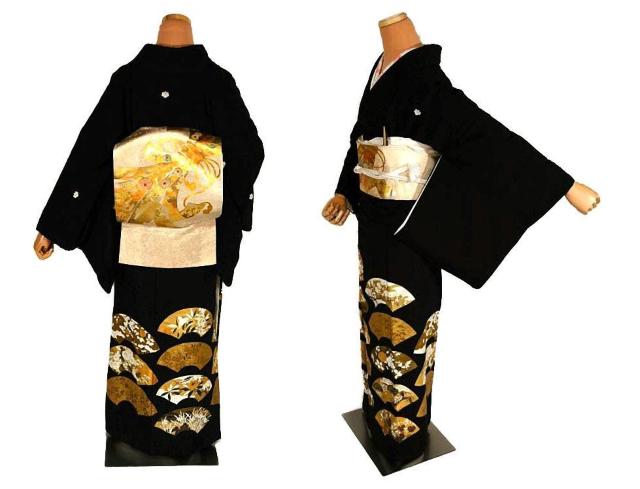 【最高峰】美品 京の名工 螺鈿美術工芸作家【甲斐泰造】金彩 地紙花文 比翼付 黒留袖 身丈162.5m 裄67.5cm T3383 < 女性ファッション  【最高峰】美品 京の名工 螺鈿美術工芸作家【甲斐泰造】金彩 地紙花文 比翼付 黒留袖 身丈162.5m 裄67.5cm T3383 < 女性ファッションの