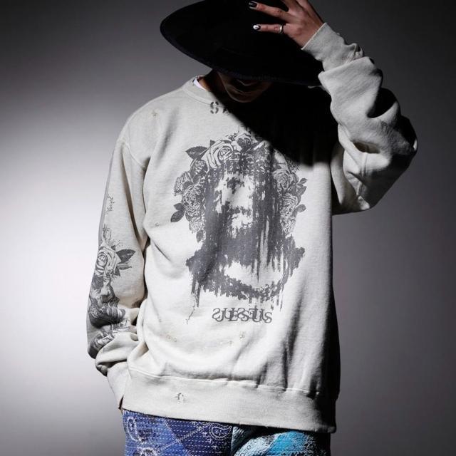 SAINT MICHAEL �C�G�X�v�����g �N���[�l�b�N�X�E�F�b�g ���� M�T�C�Y �� �j���t�@�b�V������ 