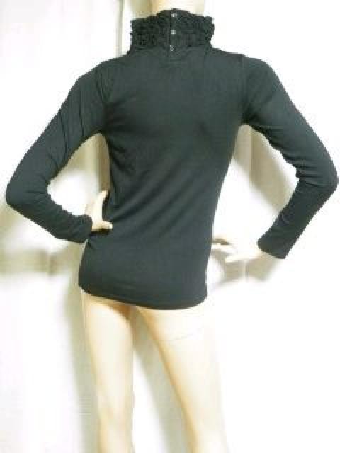 《New》ゴージャス*セレカジ★タートル(ボリューム)フリル*カットソー<ブラックM> < 女性ファッション 《New》ゴージャス*セレカジ★タートル(ボリューム)フリル*カットソー<ブラックM> < 女性ファッションの