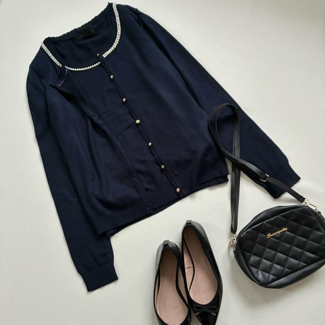 ◆美品◆インタープラネット◆ビジューパールカーディガン◆アンサンブル◆ネイビーM < 女性ファッション ◆美品◆インタープラネット◆ビジューパールカーディガン◆アンサンブル◆ネイビーM < 女性ファッションの