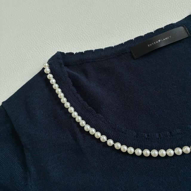 ◆美品◆インタープラネット◆ビジューパールカーディガン◆アンサンブル◆ネイビーM < 女性ファッション ◆美品◆インタープラネット◆ビジューパールカーディガン◆アンサンブル◆ネイビーM < 女性ファッションの