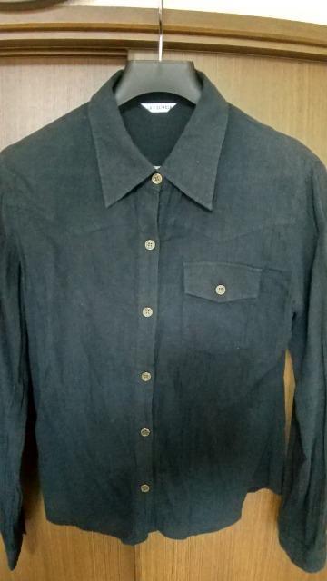 2wayの黒シャツ★袖ロールアップ★Mサイズ < 女性ファッション  2wayの黒シャツ★袖ロールアップ★Mサイズ  < 女性ファッションの