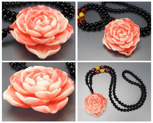 ピンクサンゴ人工練りデカバラネックレスセーターチェーンR5-5-01 < 女性アクセサリー/時計  ピンクサンゴ人工練りデカバラネックレスセーターチェーンR5-5-01 < 女性アクセサリー/時計の