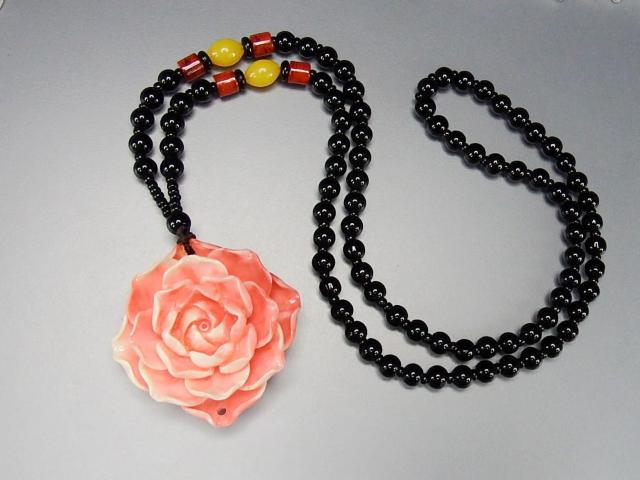 ピンクサンゴ人工練りデカバラネックレスセーターチェーンR5-5-01 < 女性アクセサリー/時計  ピンクサンゴ人工練りデカバラネックレスセーターチェーンR5-5-01 < 女性アクセサリー/時計の