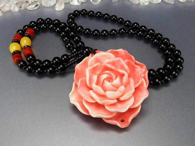 ピンクサンゴ人工練りデカバラネックレスセーターチェーンR5-5-01 < 女性アクセサリー/時計  ピンクサンゴ人工練りデカバラネックレスセーターチェーンR5-5-01 < 女性アクセサリー/時計の