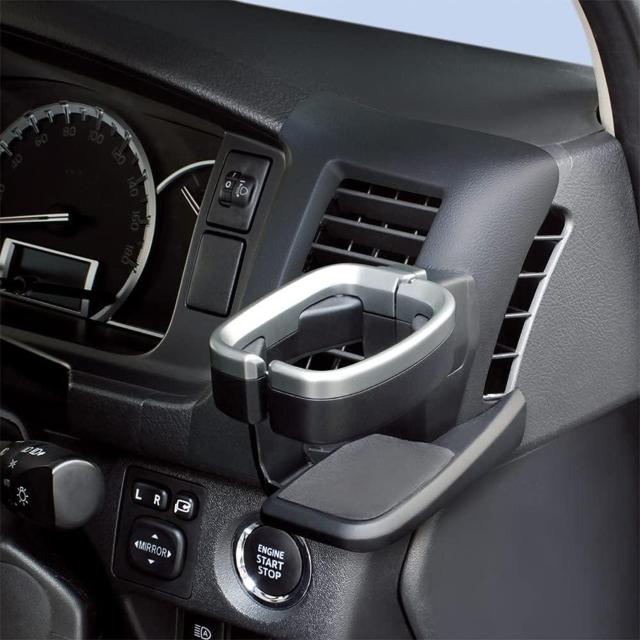 車種専用品 トヨタ 200系 ハイエース 専用 エアコン ドリンクホルダー 運転席用 ブラック/シルバー < 自動車/バイク 車種専用品 トヨタ 200系 ハイエース 専用 エアコン ドリンクホルダー 運転席用 ブラック/シルバー < 自動車/バイク