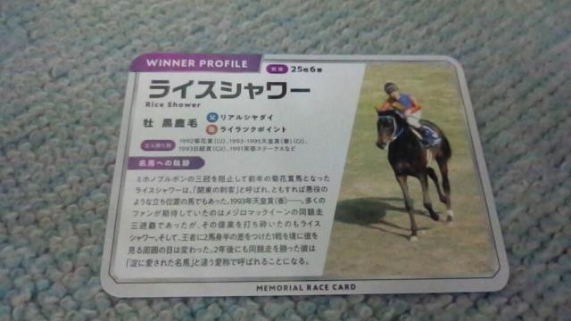JRA  ライスシャワ−メモリアルカ−ド(非売品) < トレーディングカード  JRA  ライスシャワ−メモリアルカ−ド(非売品)  < トレーディングカードの