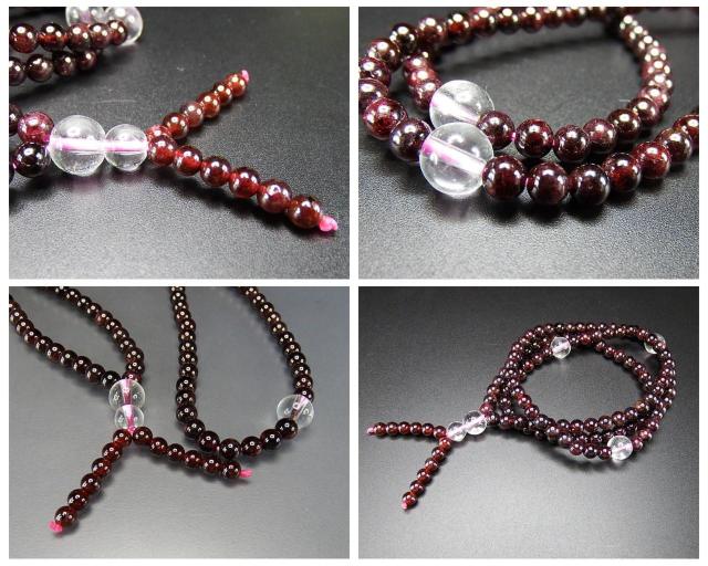 天然石ワインレッド色ガーネット小玉約5mm108粒長数珠3層ブレスレット < 女性アクセサリー/時計  天然石ワインレッド色ガーネット小玉約5mm108粒長数珠3層ブレスレット < 女性アクセサリー/時計の