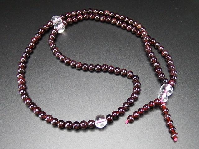 天然石ワインレッド色ガーネット小玉約5mm108粒長数珠3層ブレスレット < 女性アクセサリー/時計  天然石ワインレッド色ガーネット小玉約5mm108粒長数珠3層ブレスレット < 女性アクセサリー/時計の