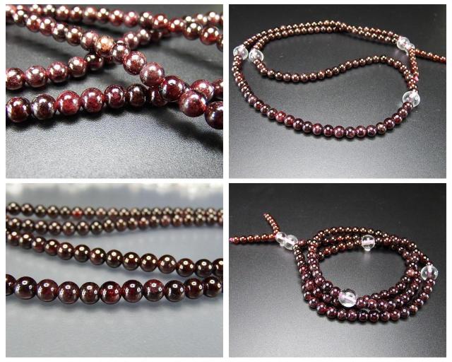 天然石ワインレッド色ガーネット小玉約5mm108粒長数珠3層ブレスレット < 女性アクセサリー/時計  天然石ワインレッド色ガーネット小玉約5mm108粒長数珠3層ブレスレット < 女性アクセサリー/時計の