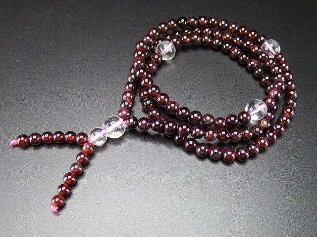 天然石ワインレッド色ガーネット小玉約5mm108粒長数珠3層ブレスレット < 女性アクセサリー/時計  天然石ワインレッド色ガーネット小玉約5mm108粒長数珠3層ブレスレット < 女性アクセサリー/時計の